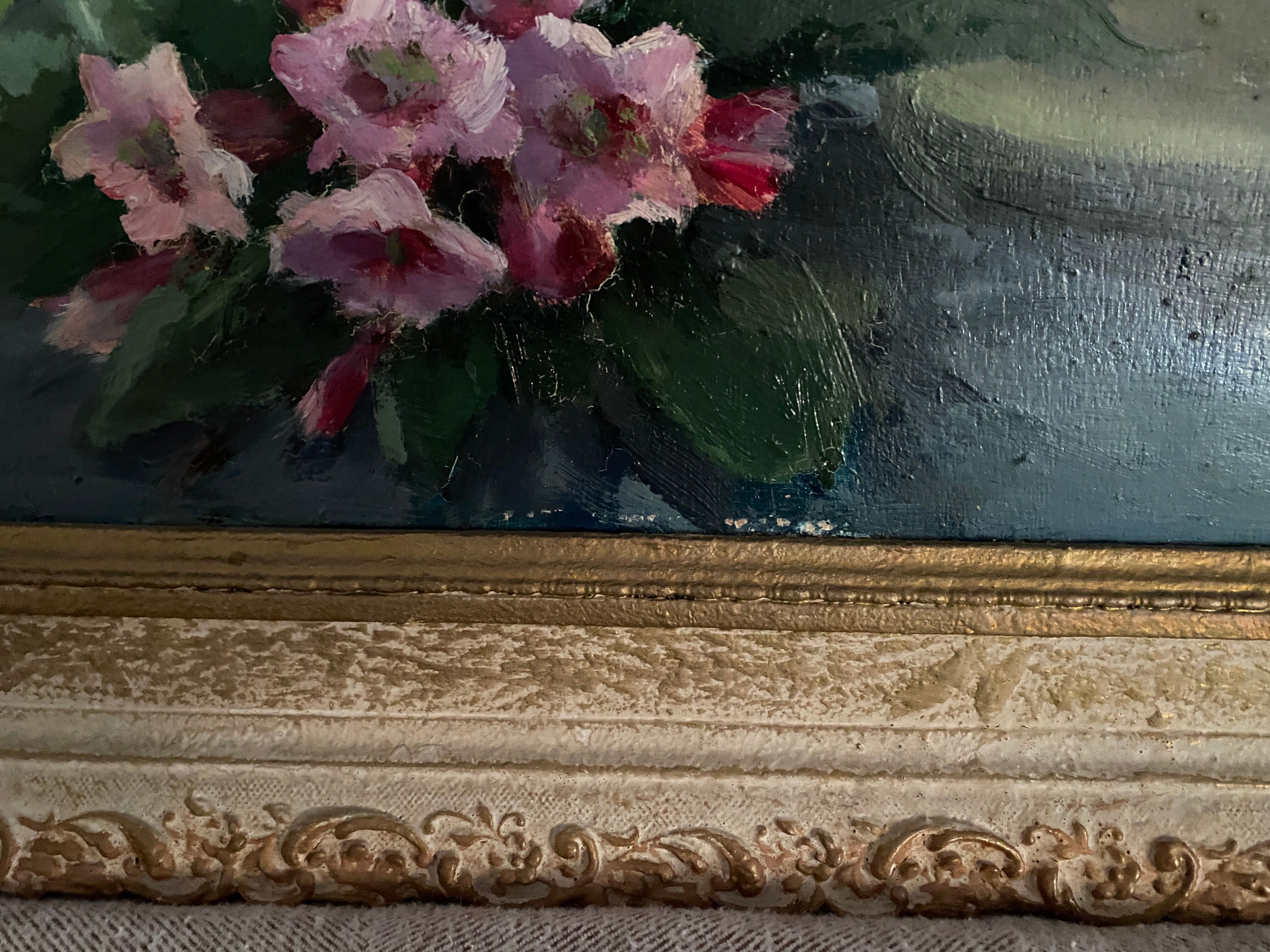 Huile sur toile « bouquet de fleurs »
