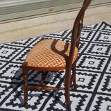 Antique Louis Philippe style chairs in walnut and velvet