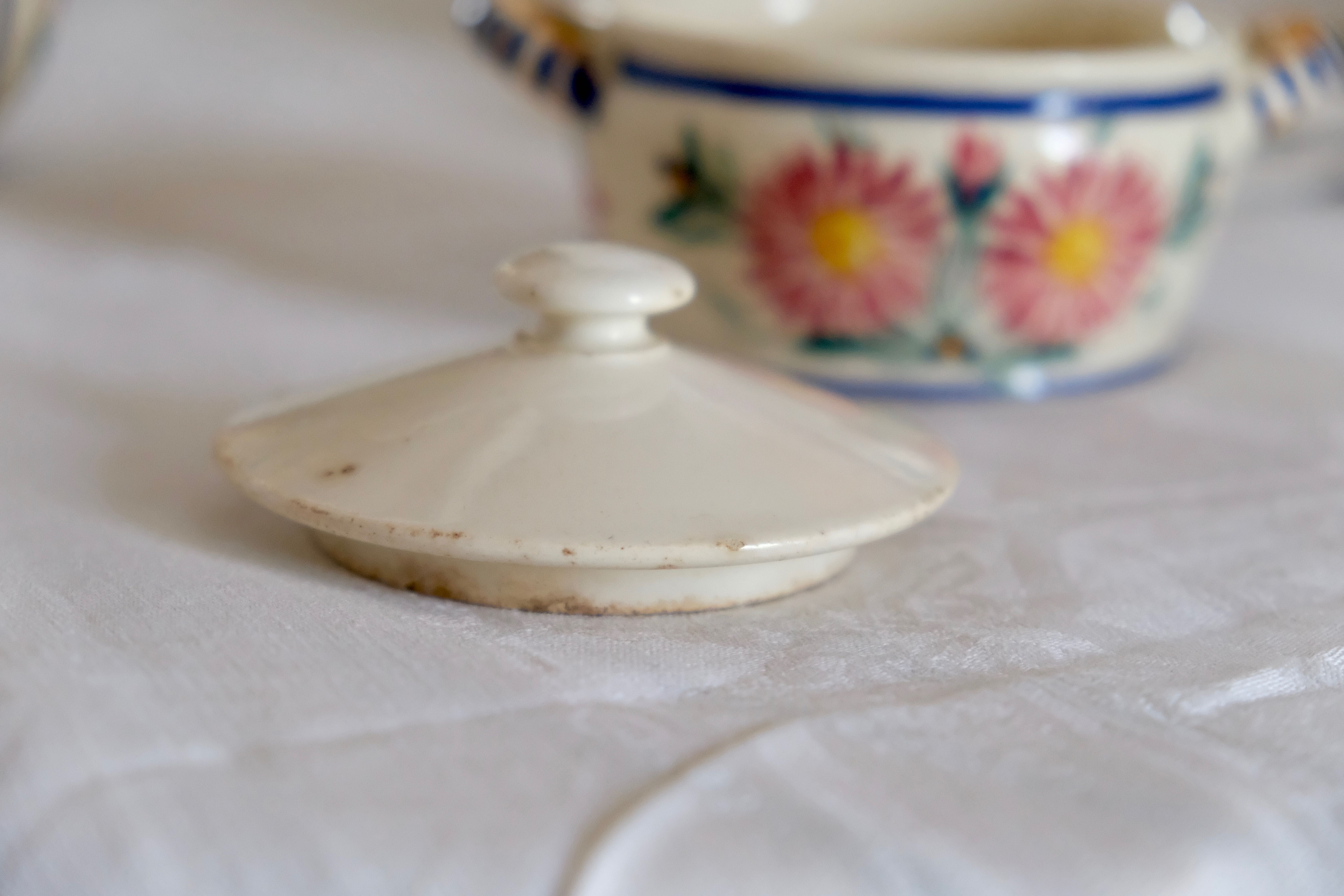 Pot à sucre sucrier faïence Quimper antique