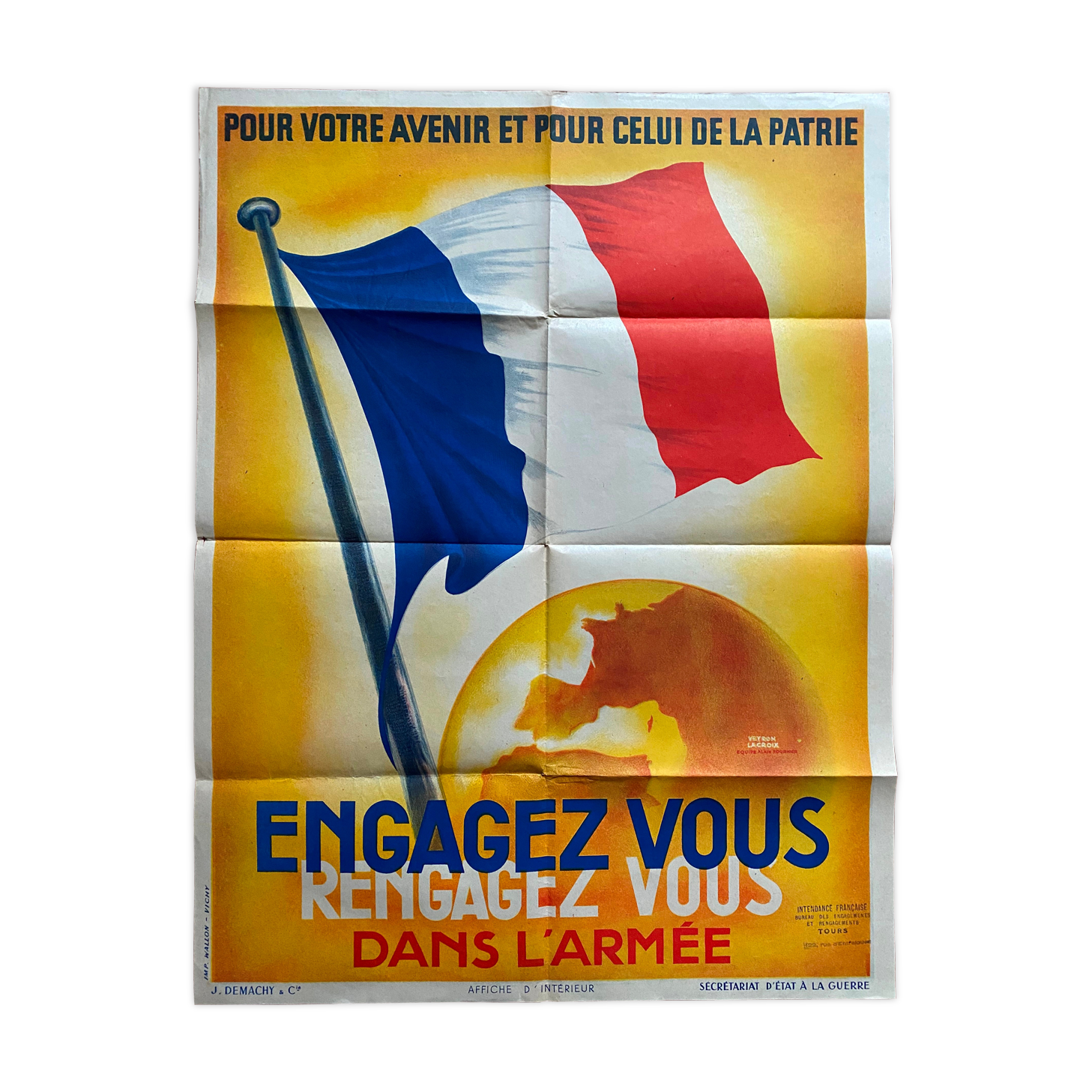 Original poster "Engage, re-engage in the Army" 60x78cm 1939