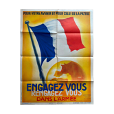 Affiche originale "Engagez-vous, rengagez-vous dans l'Armée" 60x78cm 1939