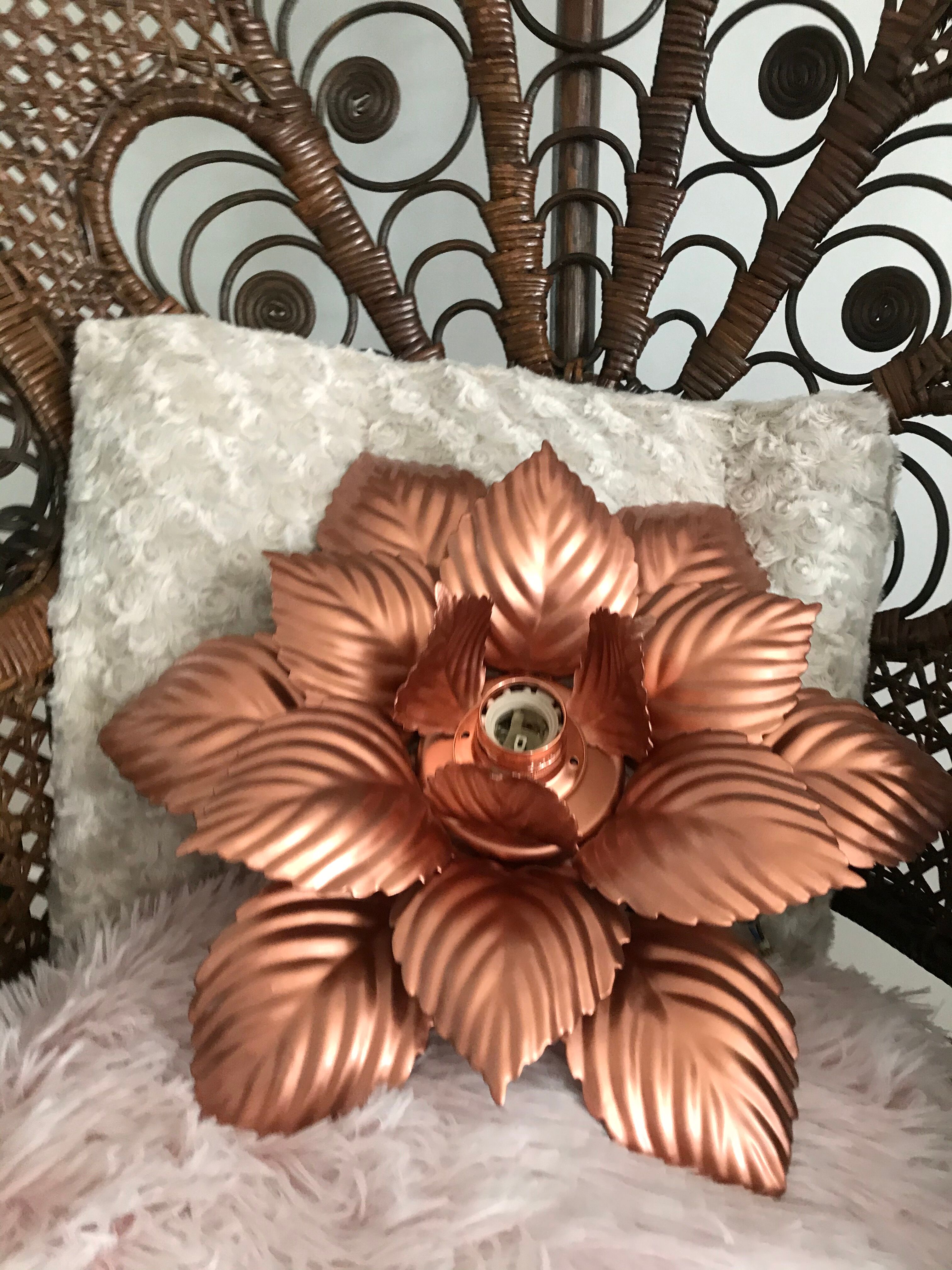 Applique vintage fleur Masca revisitée en or rose