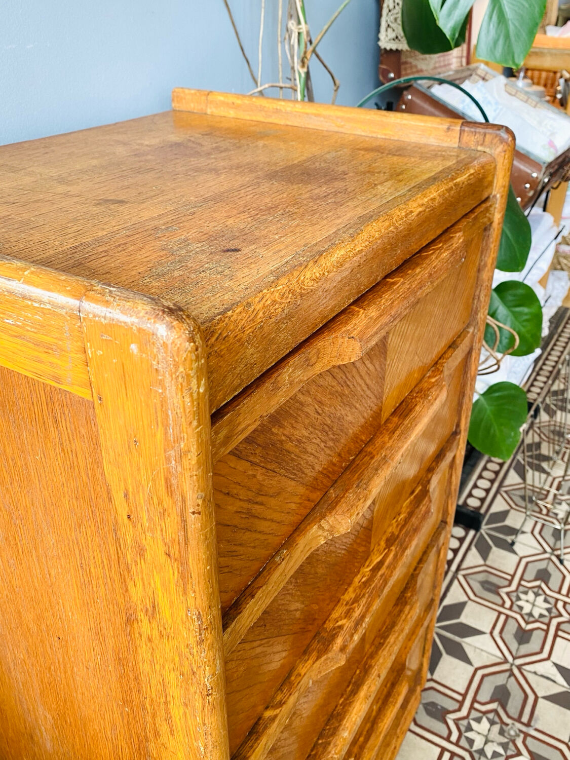 Small wooden chest of drawers from the 1950s.