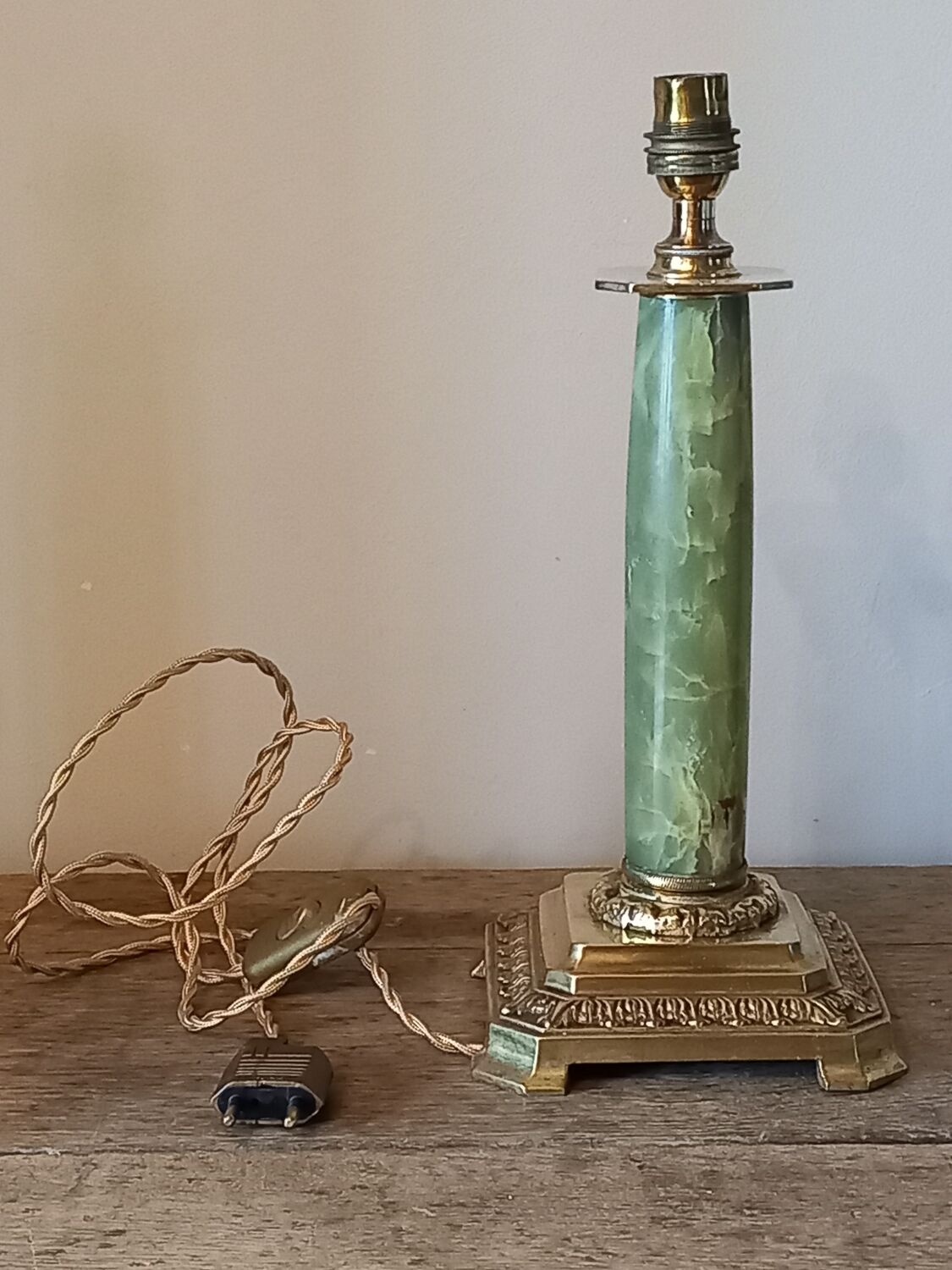 Lamp foot marble and bronze old 19th century