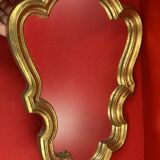 Baroque alcove mirror in gilded wood with Louis XV style moldings - 39.5 x 31.5 cm