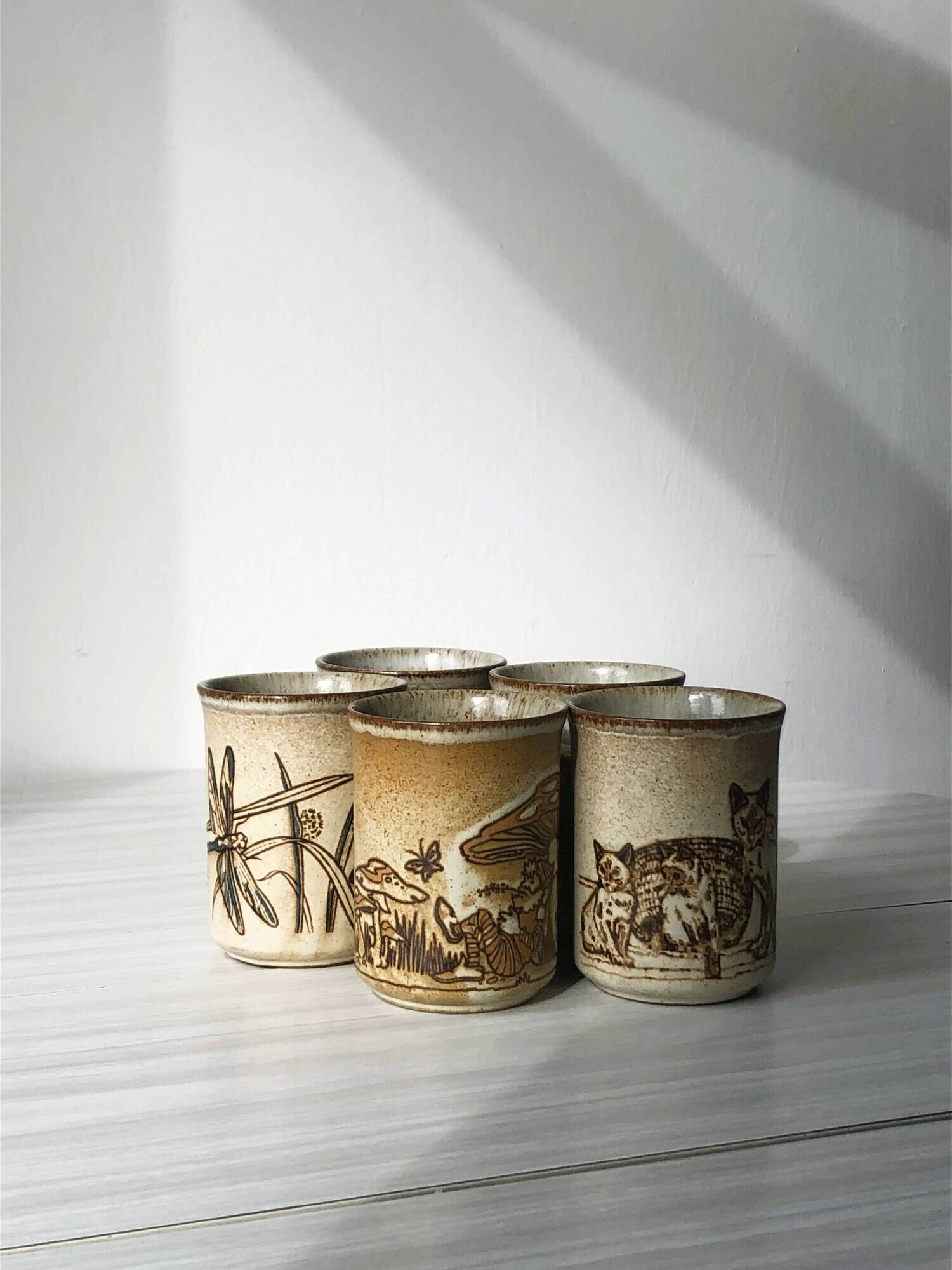 Set of 5 Dunoon ceramic mugs Made in Scotland
