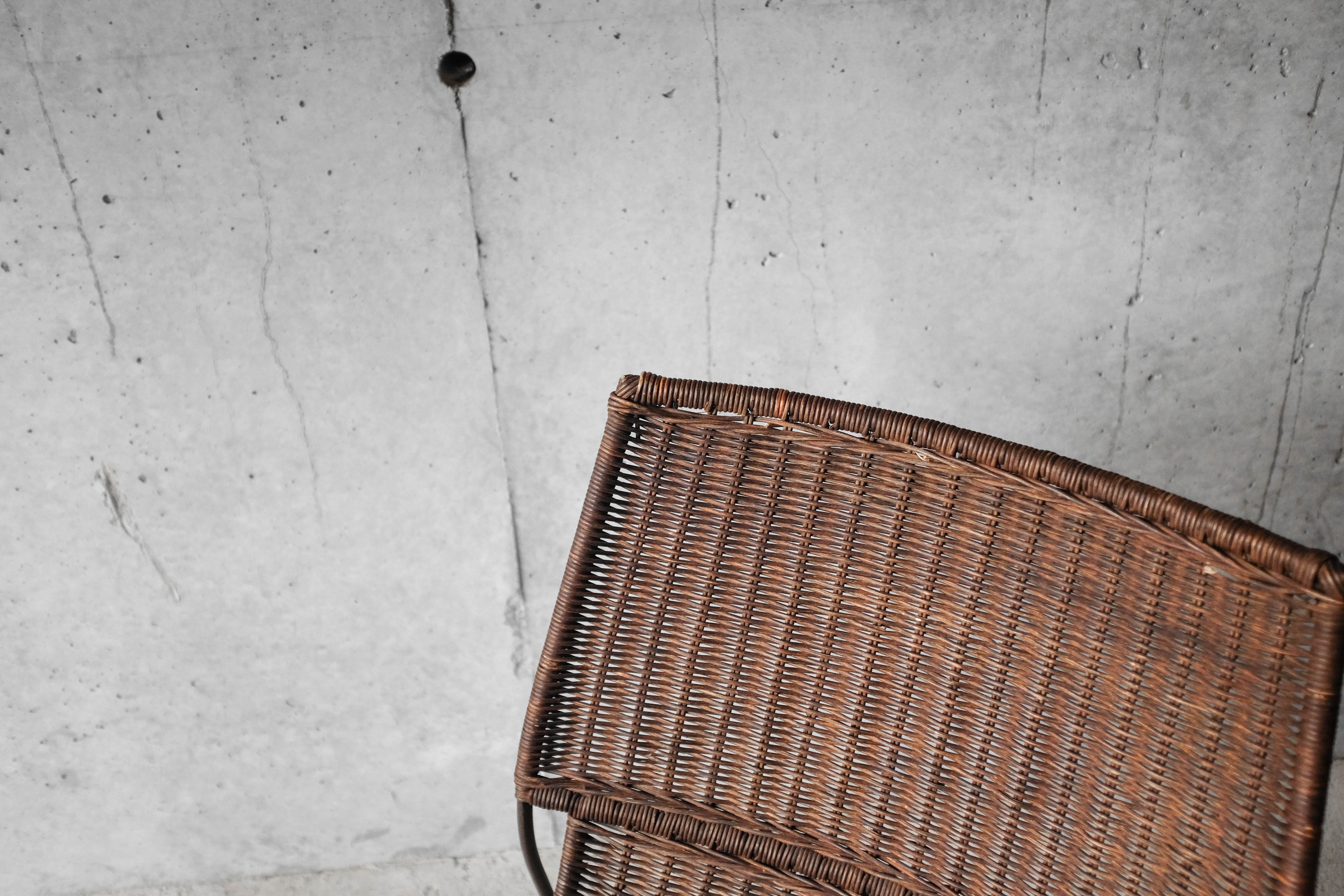 Frederick Weinberg USA rattan chair and metal structure, 1950