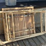 Foldable bamboo bistro table from the 1990s