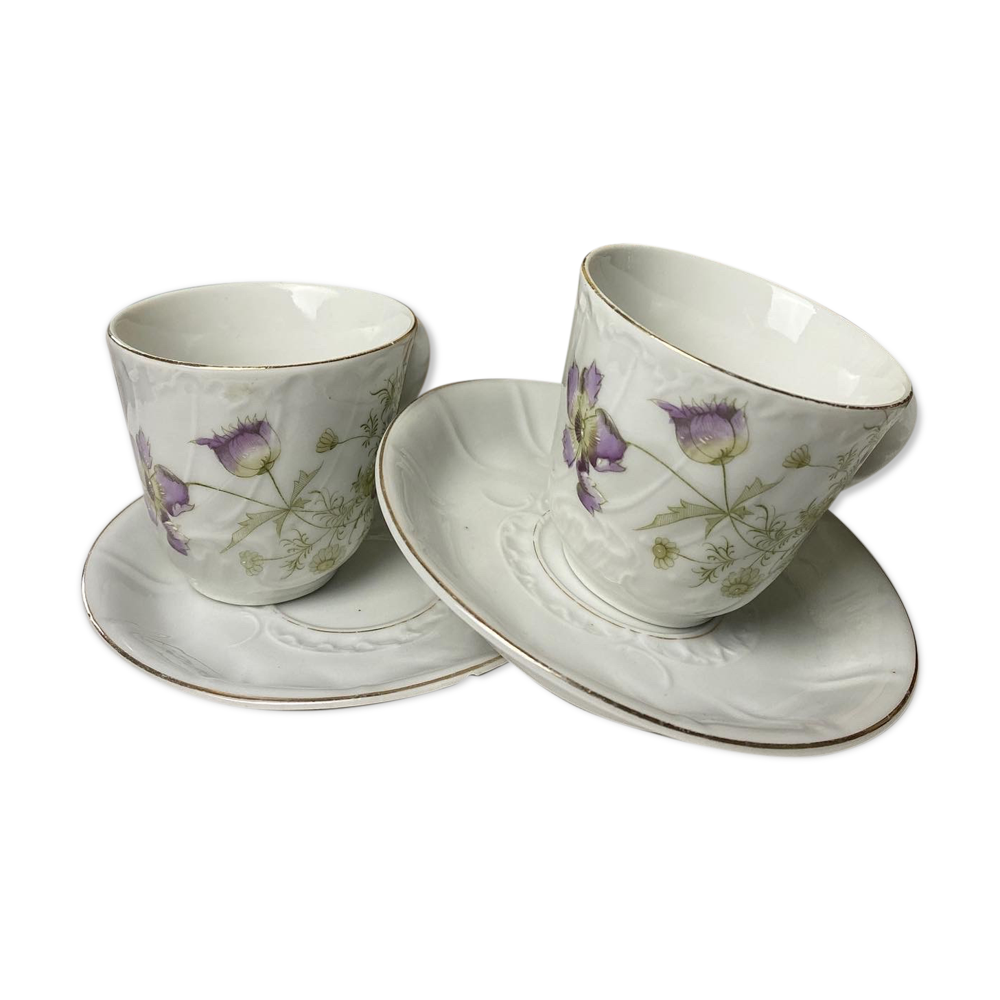 Duo of antique coffee cups