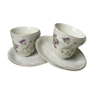 Duo of antique coffee cups