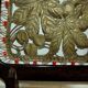 Art-new wooden and brass firewall
