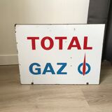 Double-sided enamelled plate sign flag Total Gas