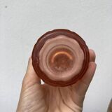 Pink art deco glass perfume bottle