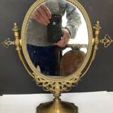 Gilded bronze table mirror