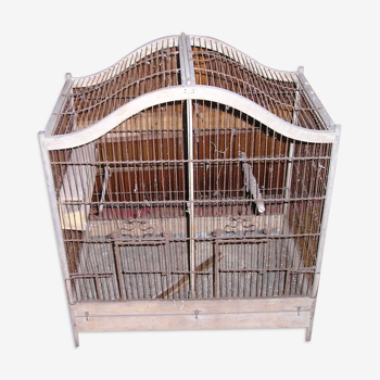 Cage à oiseau ancienne en bois