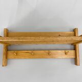 Mid-century Coat Hanger with Folding Shelf, Czechoslovakia