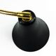 Lamp applies black metal and brass pot 1950