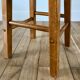 Pair of high stools / bar varnished wood 60-70s