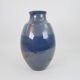 Large blue glazed ceramic vase signed under the base