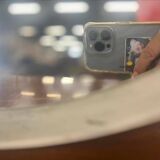 Vintage space age round wall mirror