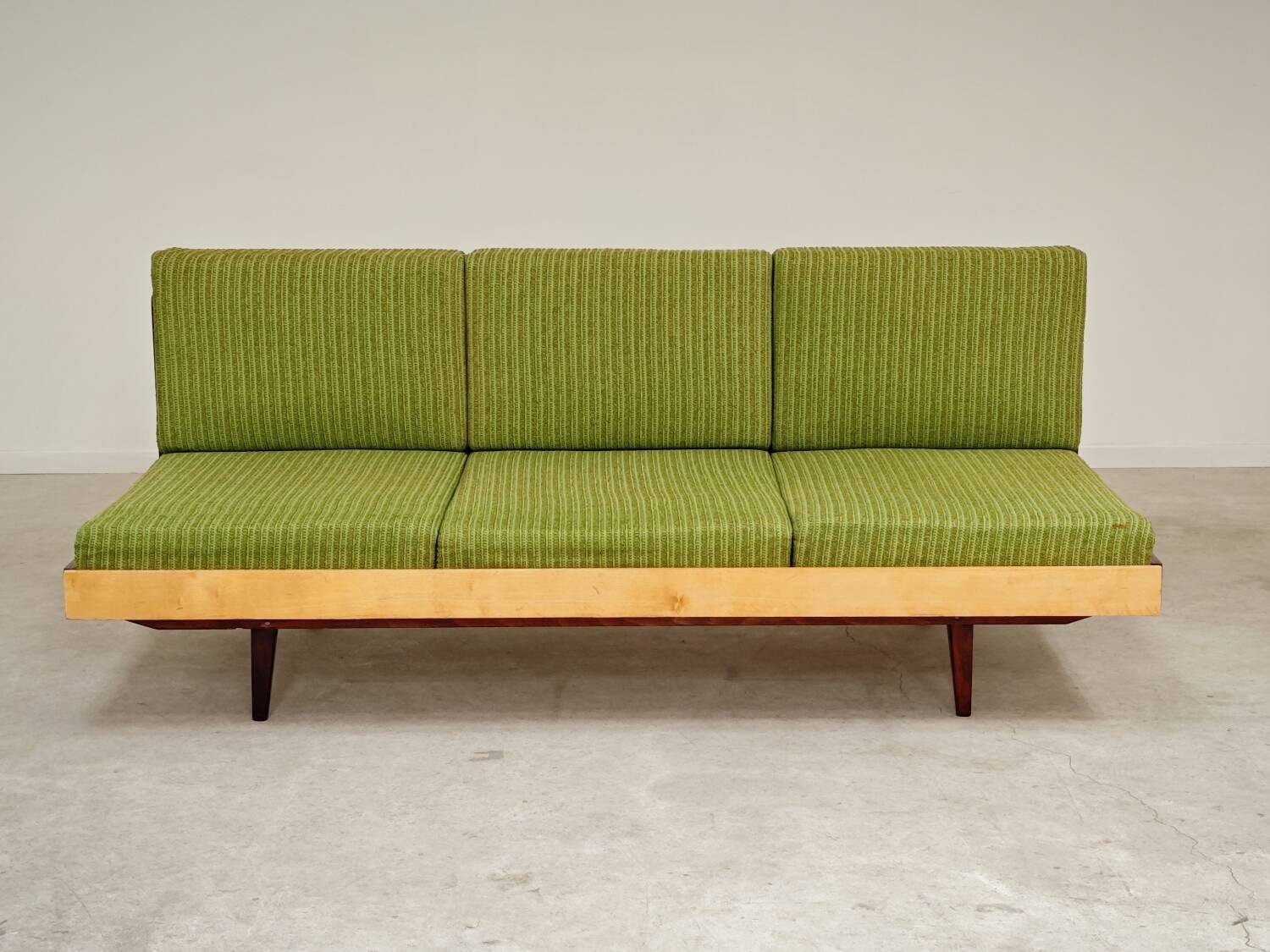 Jitona Sobeslav 1970s Green Fabric Folding Sofa