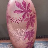 SUPERB GLASS PASTE VASE SIGNED LEGRAS RUBY SERIES