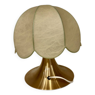 Aluminum table lamp from circa 1960 with two original cocoons shades