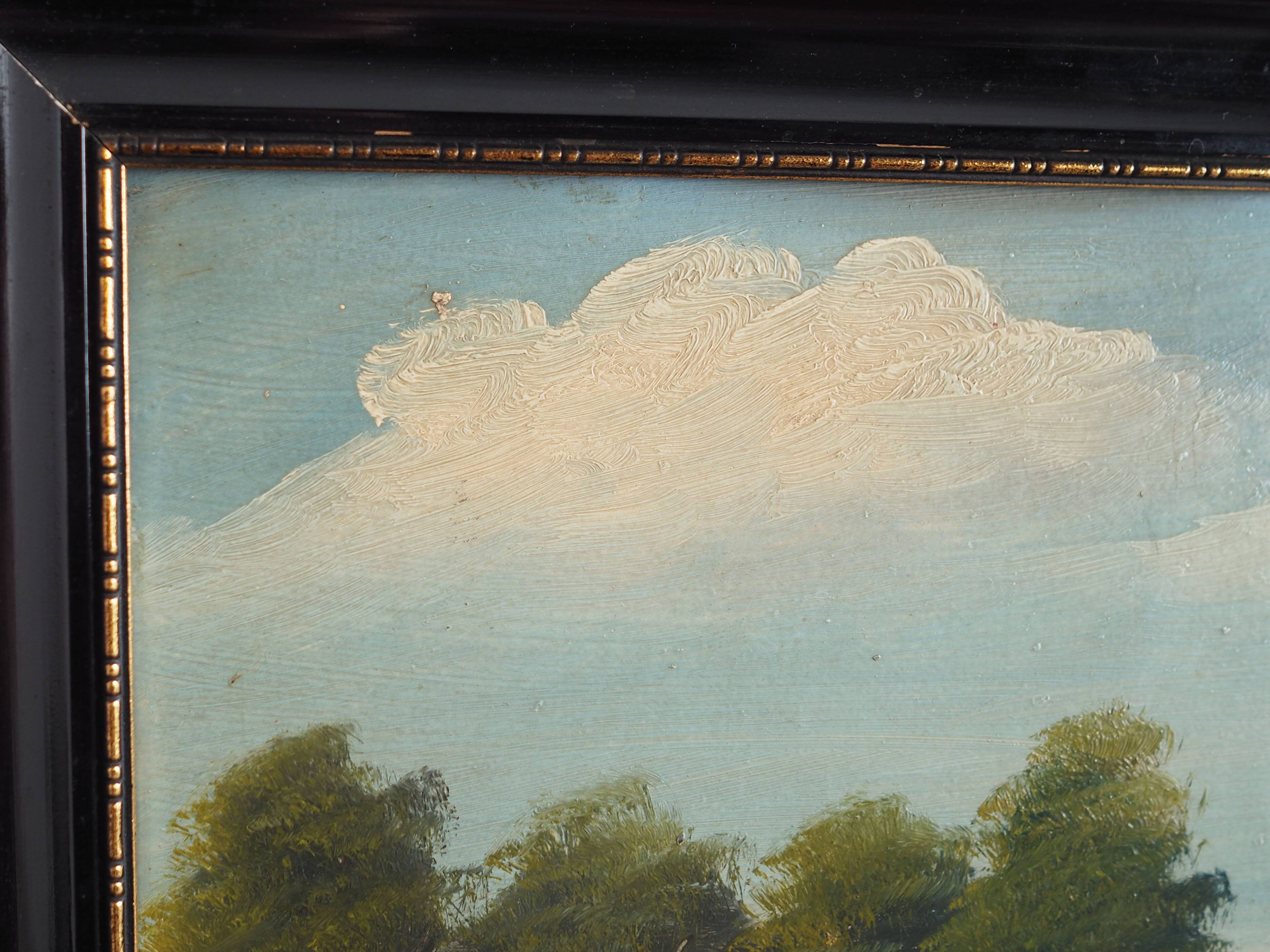 Painting „The Hut by the Sea”, Scandinavian design, 1970s