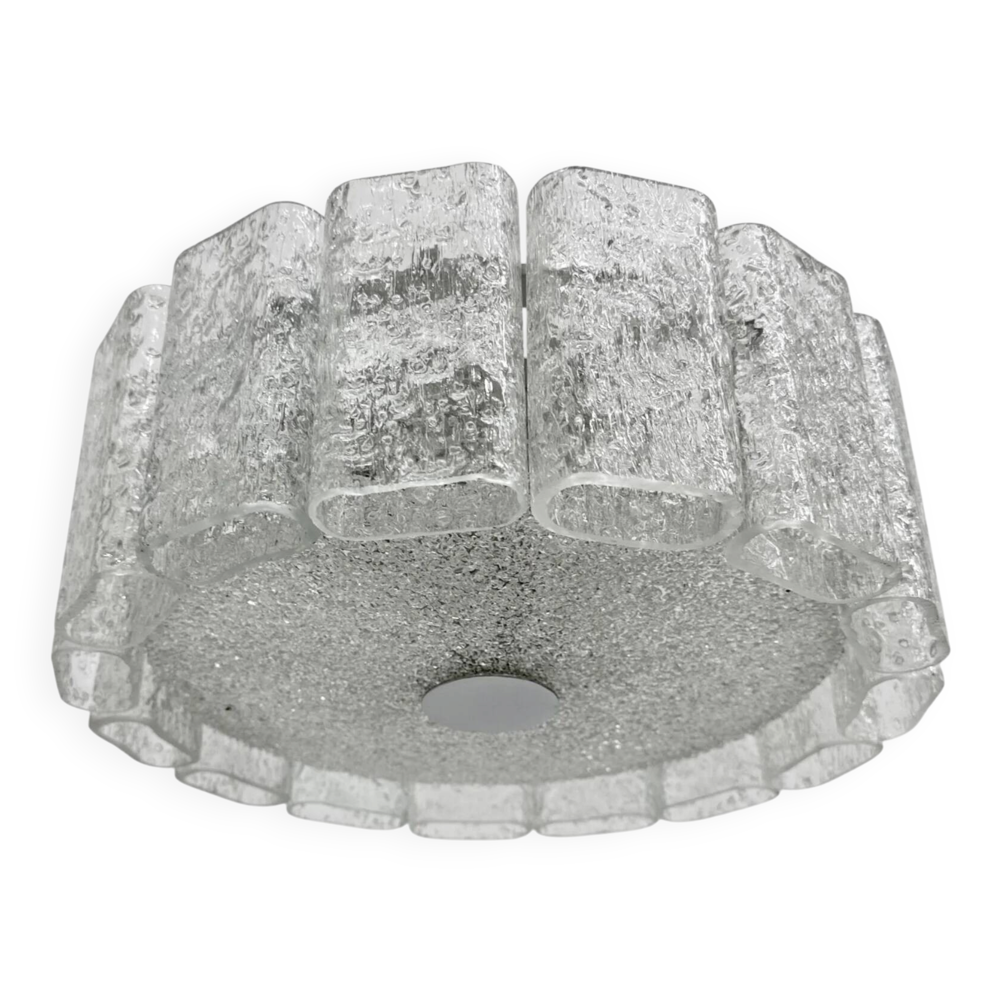 Mid-century glass tubes flush mount by Doria Leuchten, Germany, 1960s