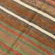 Tapis Kilim antique marron délavé 5x7, 136x195 cm, en laine nouée à la main