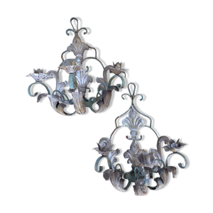 Paire d’appliques fer forgé