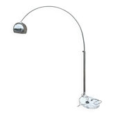 Arc floor lamp in chrome and marble