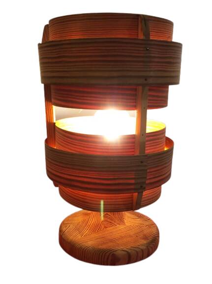 Hans Agne Jakobsson, Wooden table lamp, for AB Ellysett, Original and Signed!