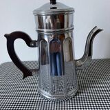 Art-deco style coffee maker in chrome-plated copper from the MENESA brand