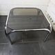 Chrome metal coffee table with smoked glass top from the 70s
