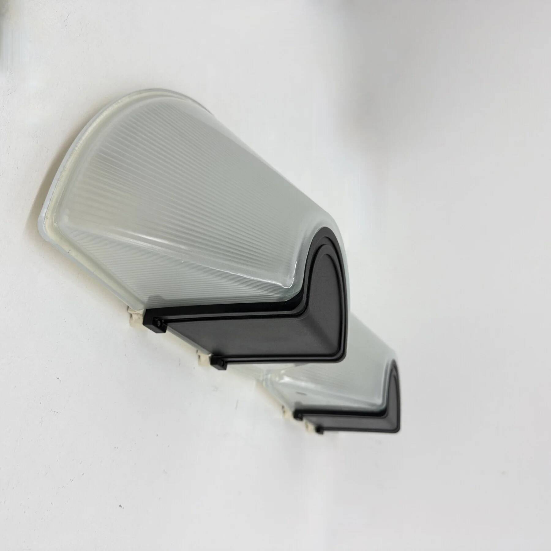 Set of 2 glass Prisma wall lamps MEGA, 1980s, Italy