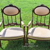 Pair of Louis XVI style armchairs.