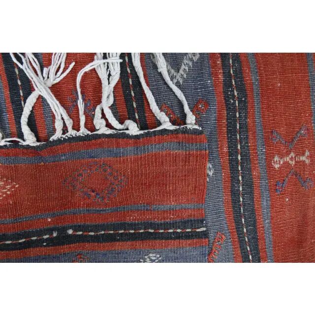 1970s Turkish Oushak Handmade Wool Cotton Red Runner Rug 74x338