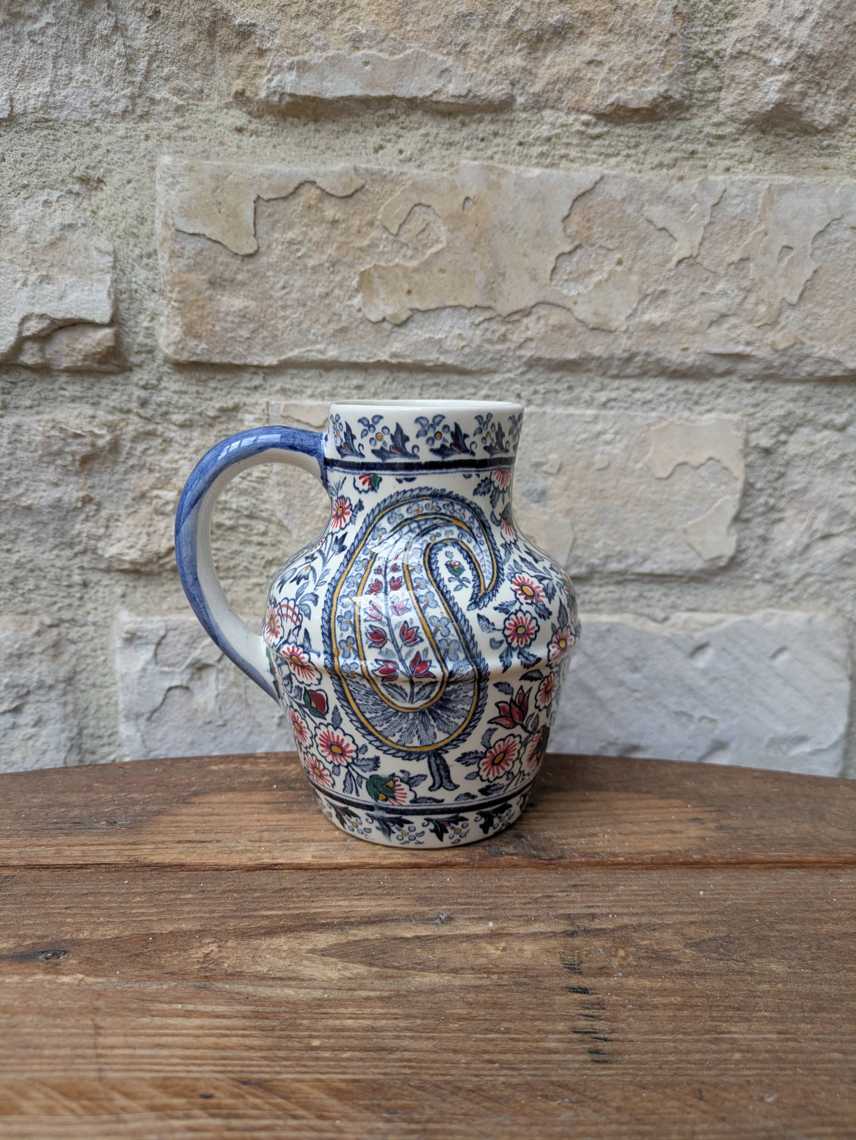 Small jug Gien model Cachemire H13cm
