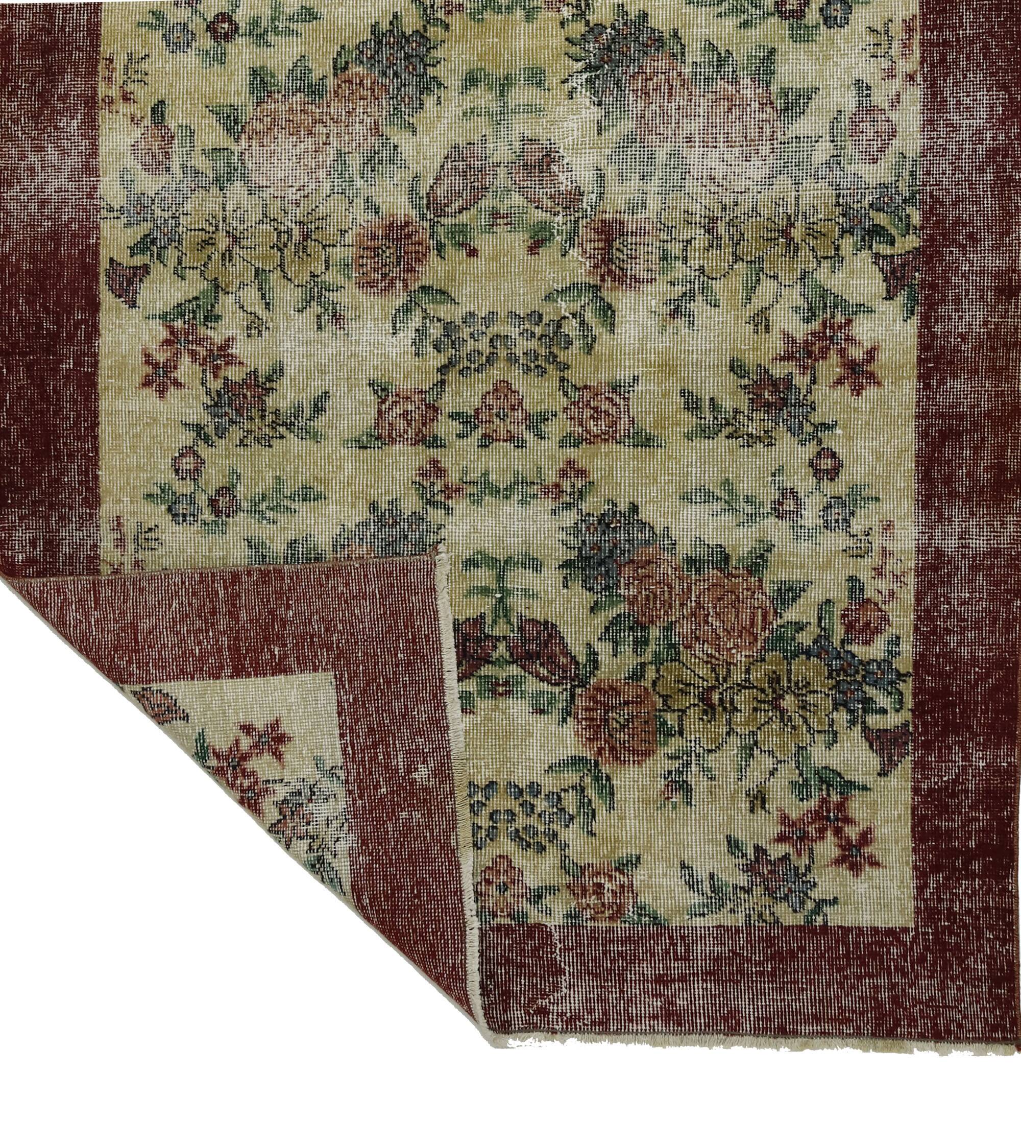 Turkish Anatolian Handmade Vintage Area Rug 208 cm x 115 cm