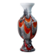 Orange White Black Multicolor Murano Glass Vase by Carlo Moretti – Italy 1970s, Tall Centerpiece