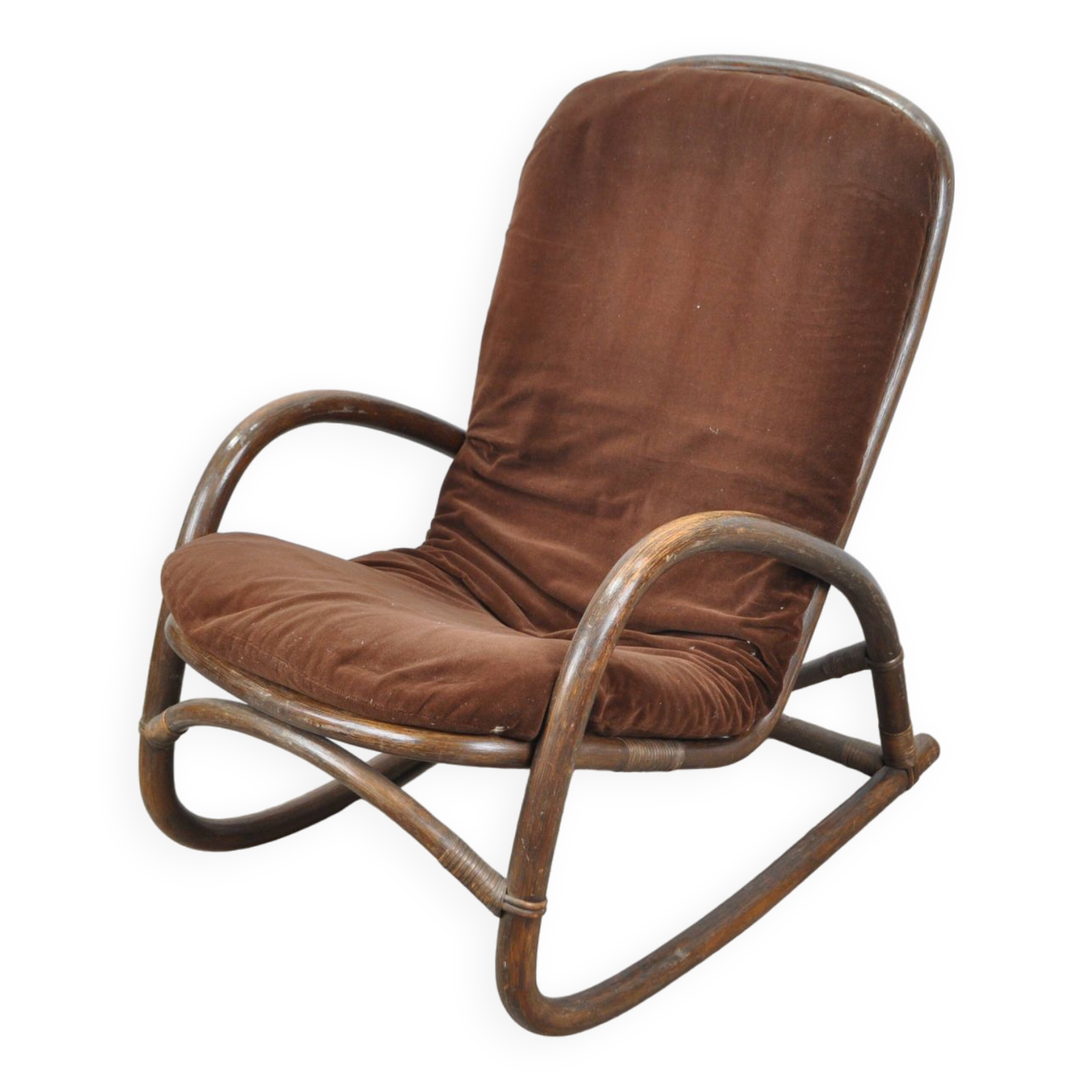 Fauteuil à bascule en rotin