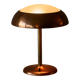 Art Deco table lamp in patinated copper, brass, and satin glass from the 1950s.