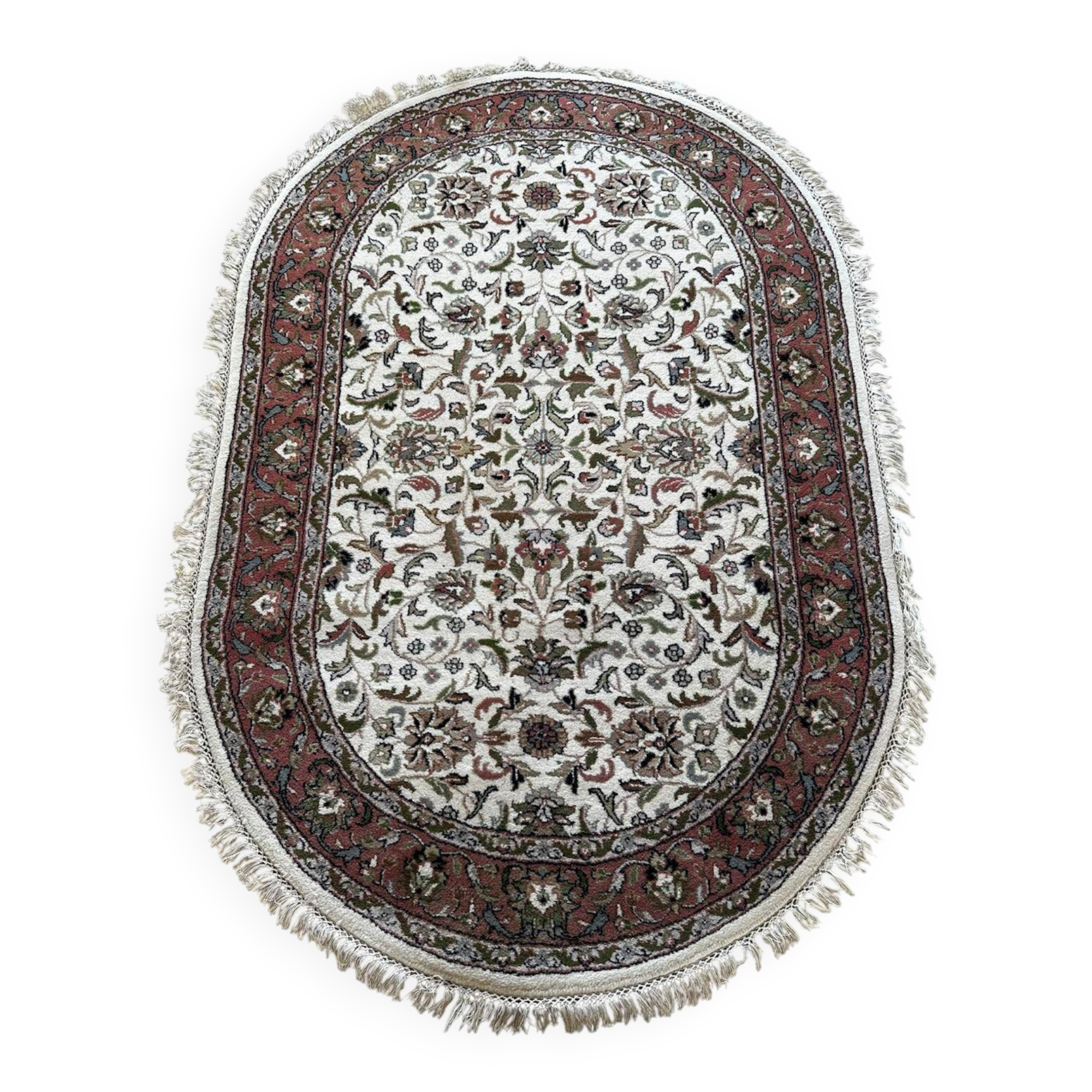 Handmade oval Persian rug 185cm x 120cm
