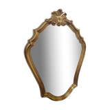 Miroir doré style baroque rocaille Louis XI 34x52cm