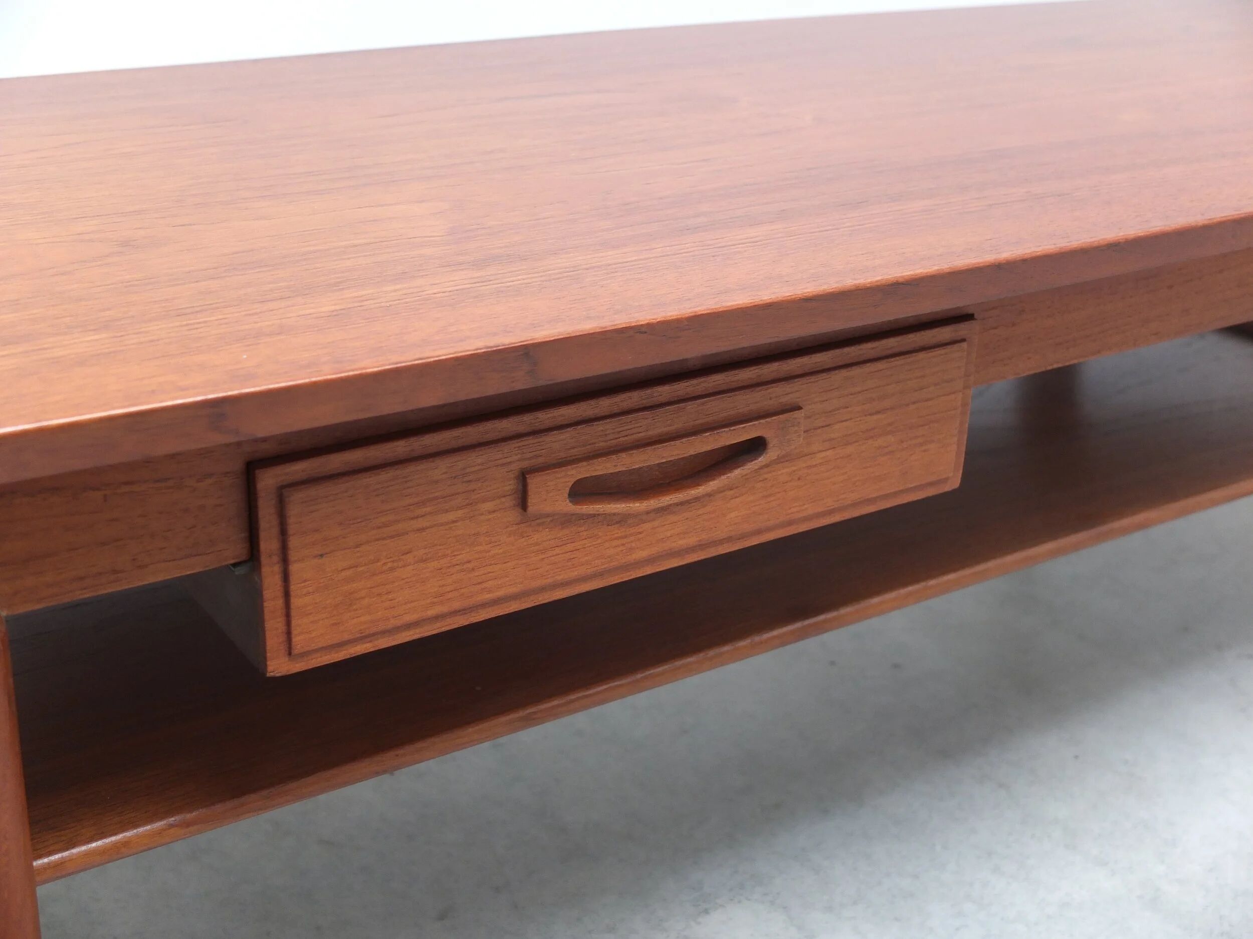 Large coffee table with magazine rack by O.M.F., 1960s