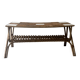 Large Audoux style coffee table in bamboo, rattan & ceramic, France 60