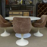 Table ronde "tulipe 137" en marbre d'Eero Saarinen,  knoll 1960
