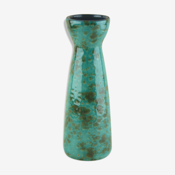 Speckled green vase West germany