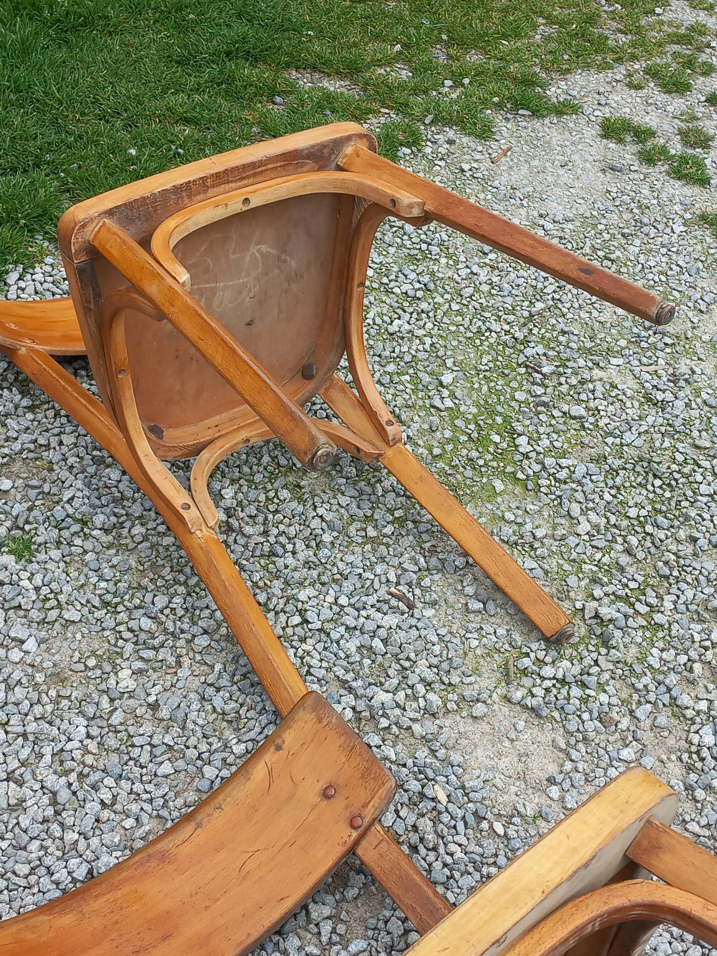 Set of 6 1950s bistro chairs